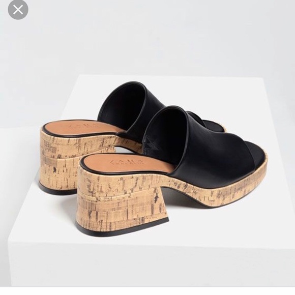 Zara Shoes - Zara Trafaluc Cork Effect Mule Sandals Sz 39/8.5
